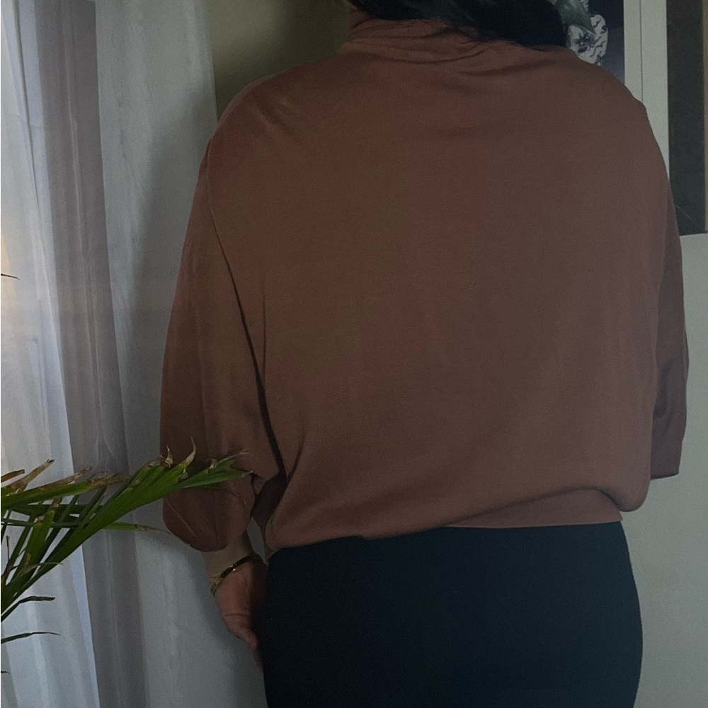 UKASTYLE TOP PONCHO STYLE SIZE M BROWN - Picture 6 of 15